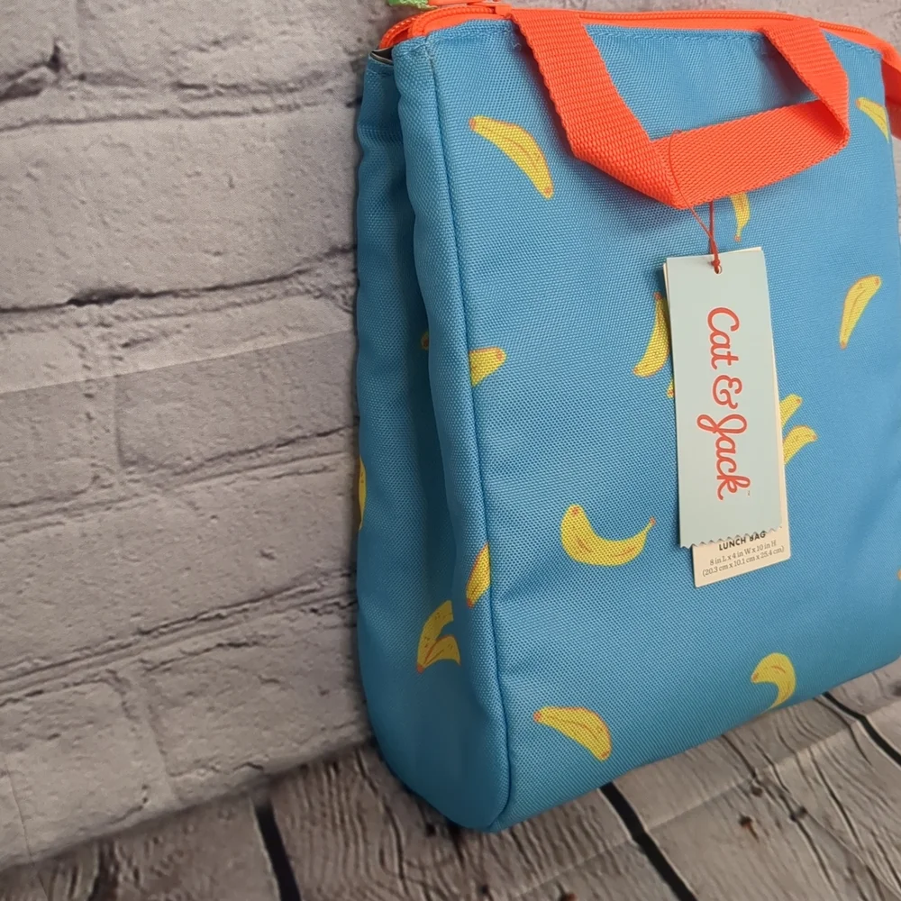 Blue Banana Print Lunch Bag